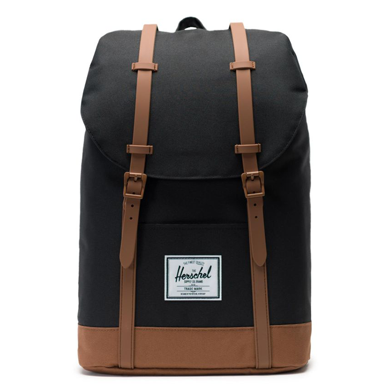 Herschel Retreat Backpack in Black/Saddle Brown