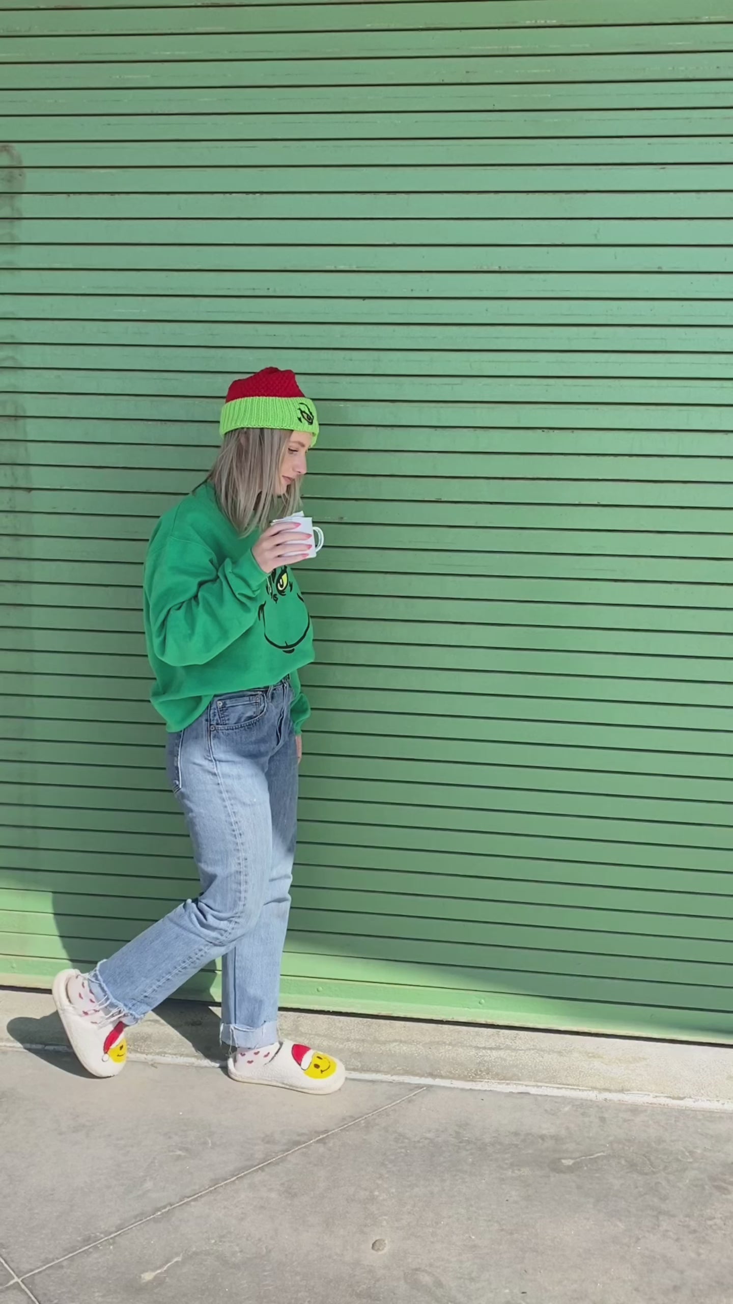Load video: Grinch Holiday Beanie