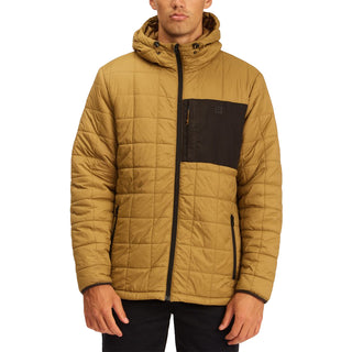 Billabong A/Div Journey Hooded Zip-Up Puffer Jacket in Nutmeg