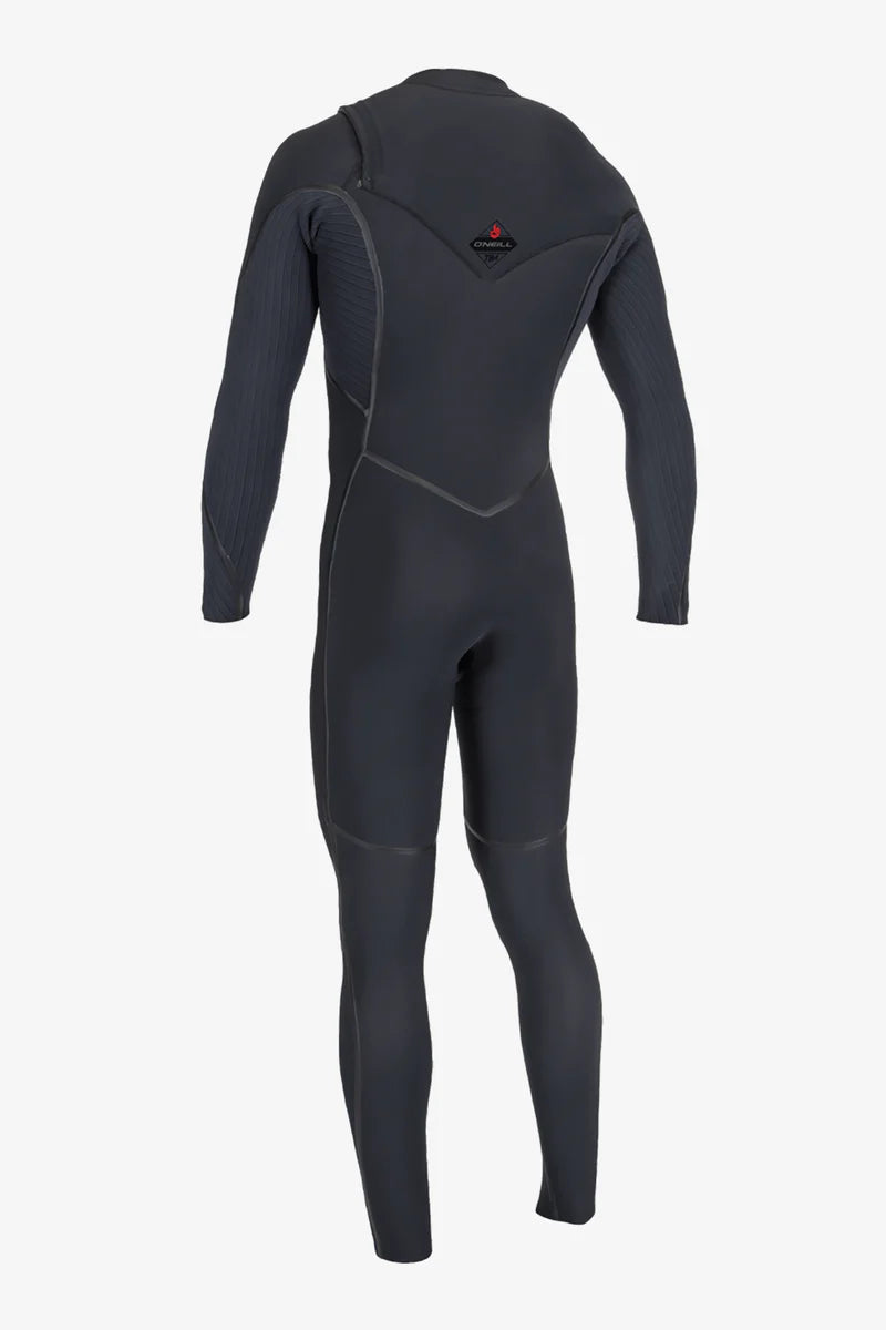 O`Neil Men`s Hyperfreak Fire 4/3MM+ Chest Zip Full Wetsuit - Black