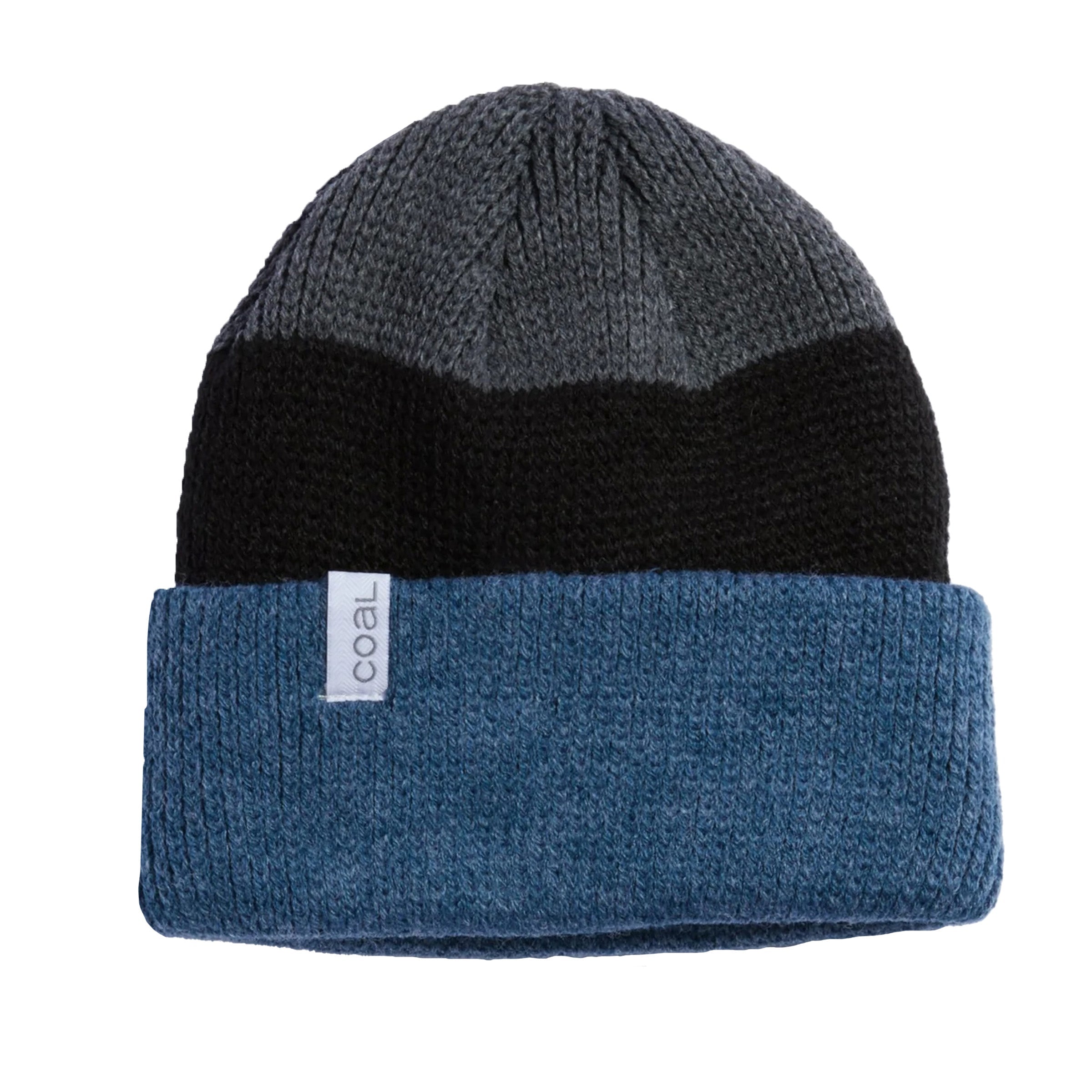 Coal Headwear ﻿The Frena Thick Knit Cuffed Beanie - Heather Slate Stripe