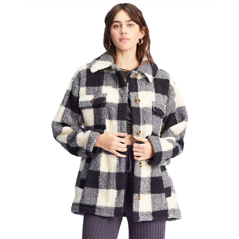 Billabong Women`s Fairbanks Button-Up Teddy Bear Jacket