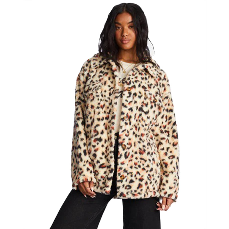 Billabong Women`s Fairbanks Button-Up Teddy Bear Jacket