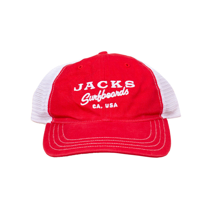 Jack's Surfboards Men's Cappa Snapback Hat in Red/White