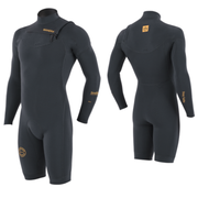 Men's Manera Seafarer Hybrid 3/2mm Chest Zip Long Sleeve Springsuit Wetsuit - Anthracite 