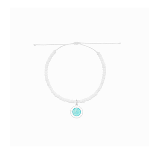 Wave Washed Beaded String Bracelet - Aqua