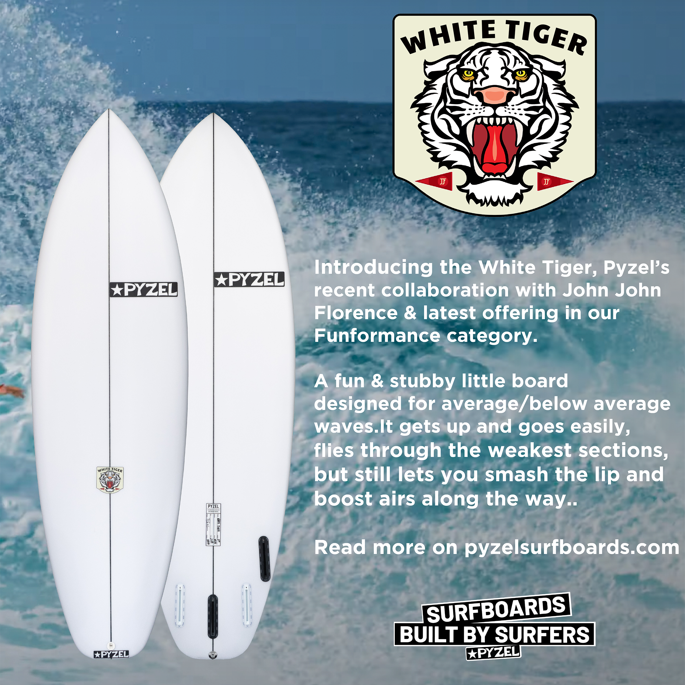 White Tiger Surfboard (Special Order) – Jack's Surfboards