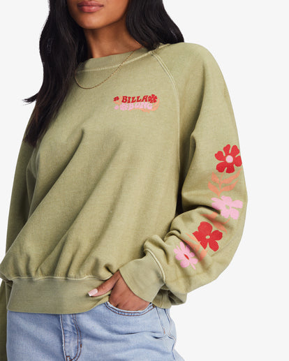 Billabong Women`s Here We Go Crewneck Sweatshirt
