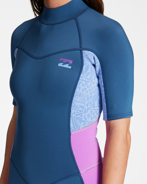 Billabong Women's 2/2mm Synergy Back Zip Short Sleeve Springsuit Wetsuit