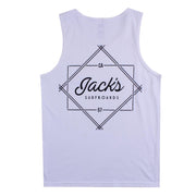 Jacks Surfboard Men's Action Tank Top - White