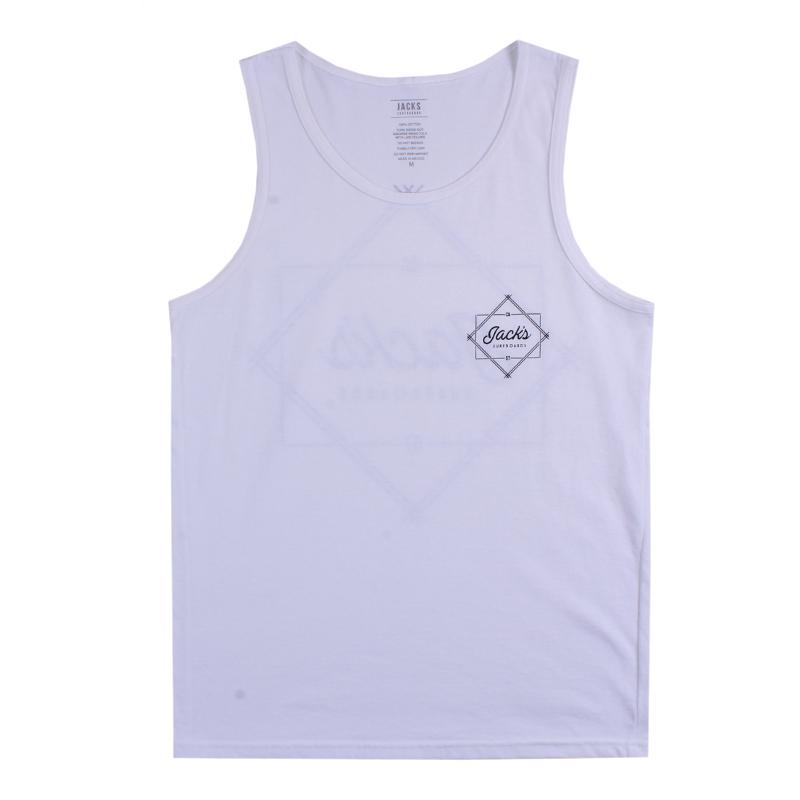 Jacks Surfboard Men's Action Tank Top - White