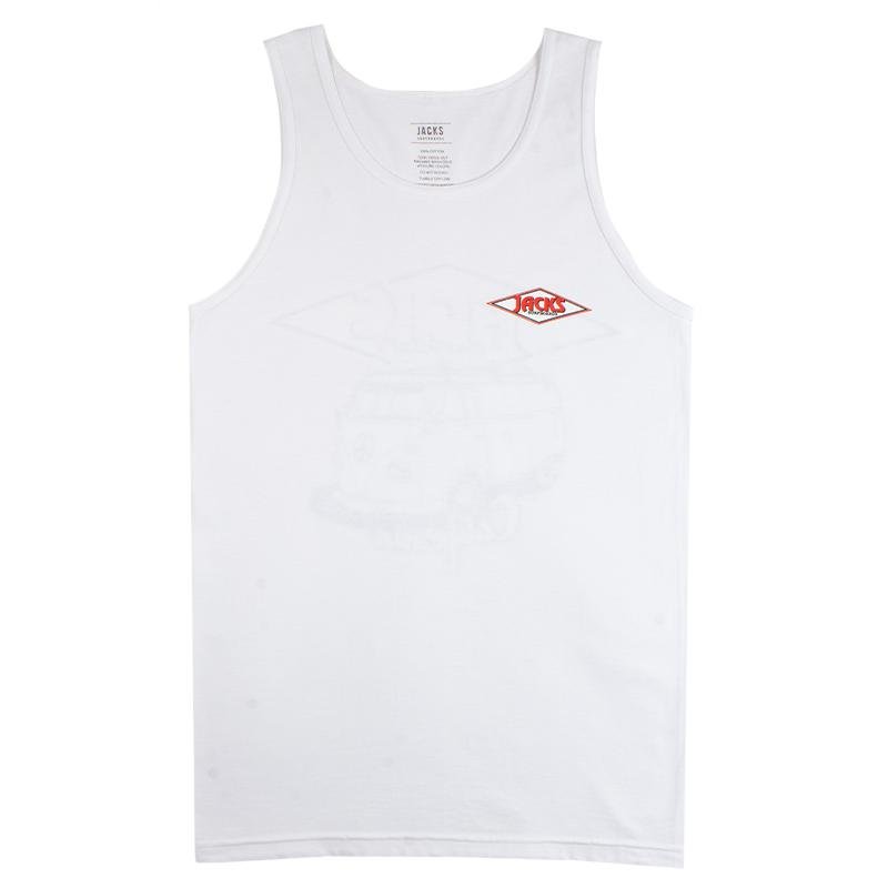 Jack's Surfboards Men's California Diamond Transport Tank Top - White