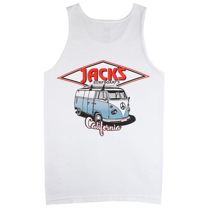 Jack's Surfboards Men's California Diamond Transport Tank Top - White