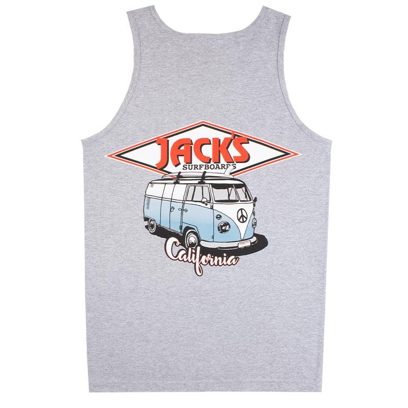 Jack's Surfboards Men's California Diamond Transport Tank Top - Heather Grey