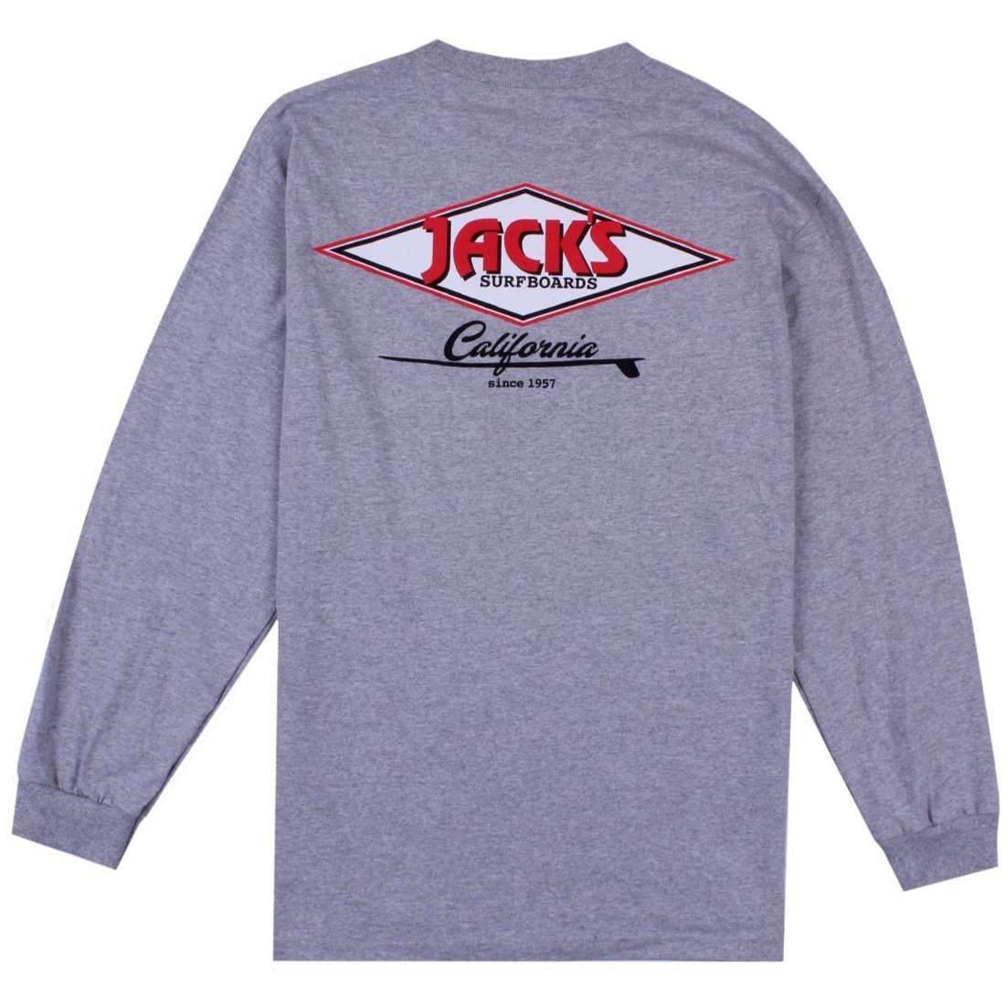 Jack's Surfboards Cal Diamond Long Sleeve Tee - Athletic Heather