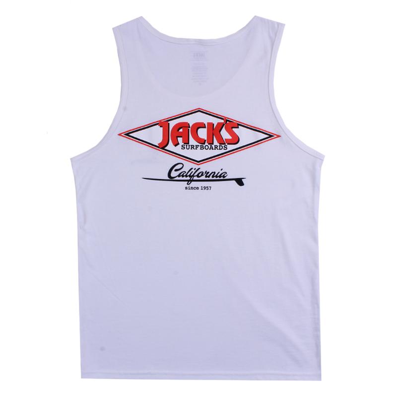 Jacks Surfboard Men's Cal Diamond Tank Top - White