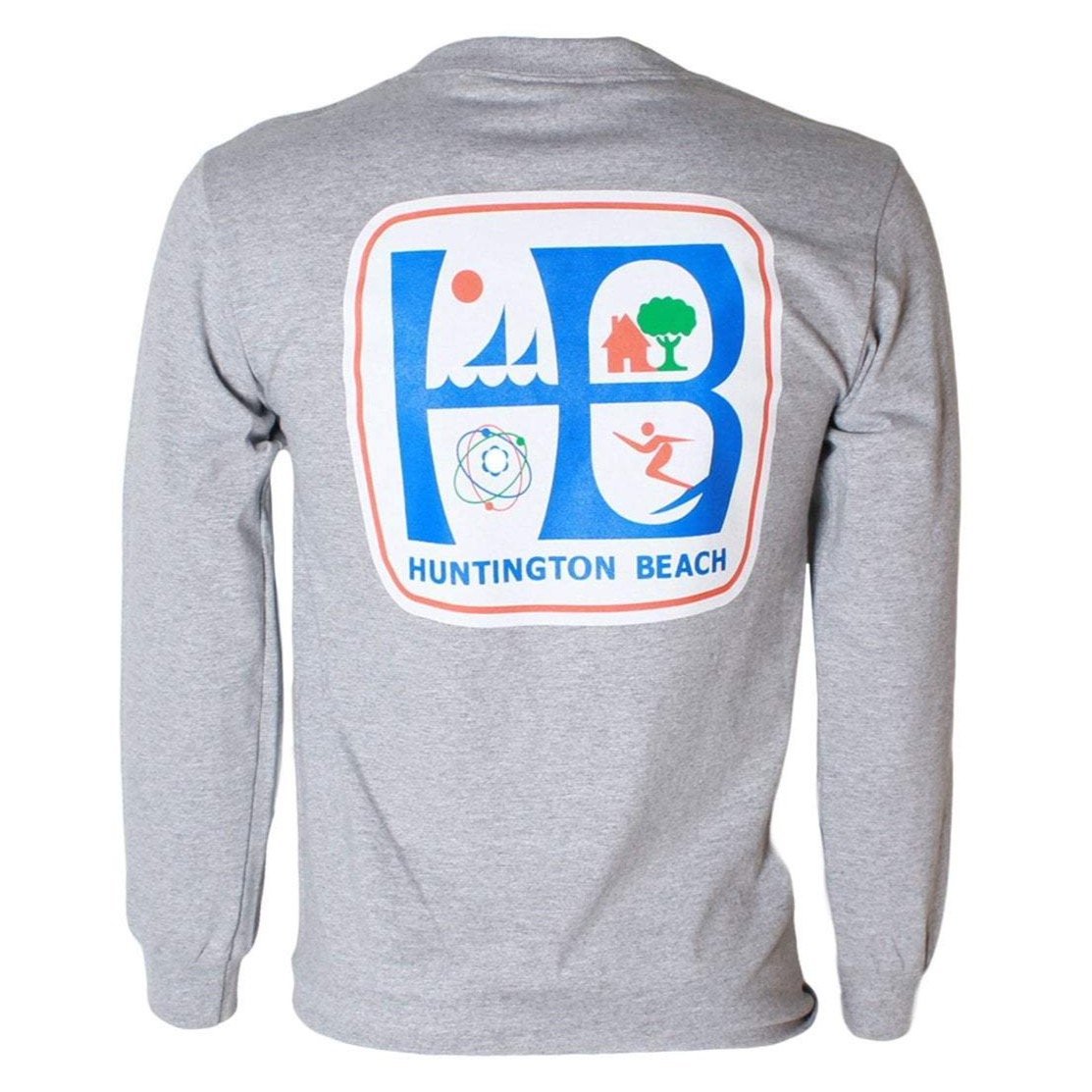 Jack's Surfboards HB City Logo Classic Long Sleeve Tee - Heather Grey