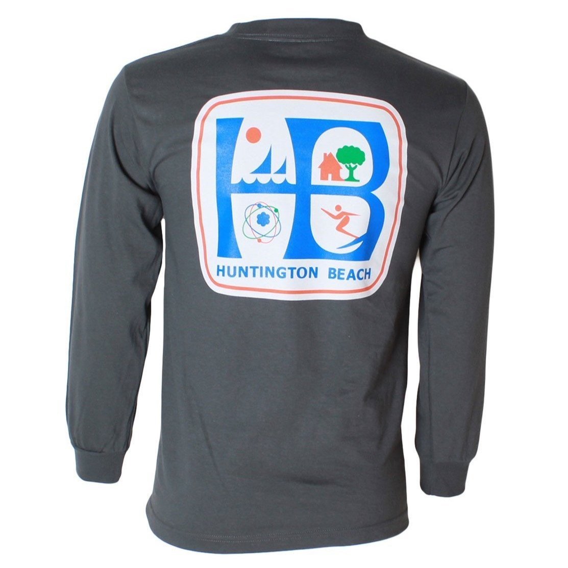 Jack's Surfboards HB City Logo Classic Long Sleeve Tee - Charcoal