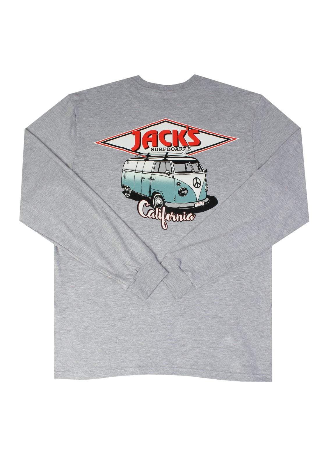 Jacks Surfboards CA Diamond Transport Long Sleeve Tee - Athletic Heather Grey