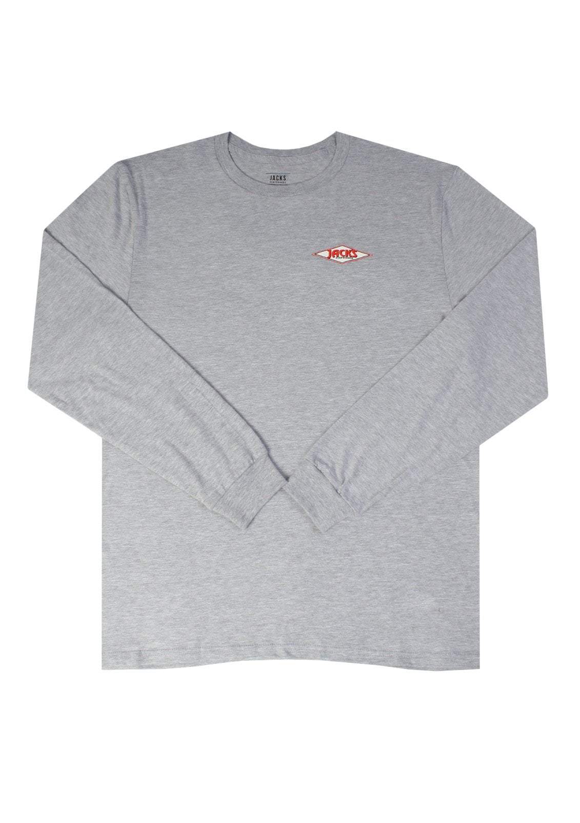 Jacks Surfboards CA Diamond Transport Long Sleeve Tee - Athletic Heather Grey