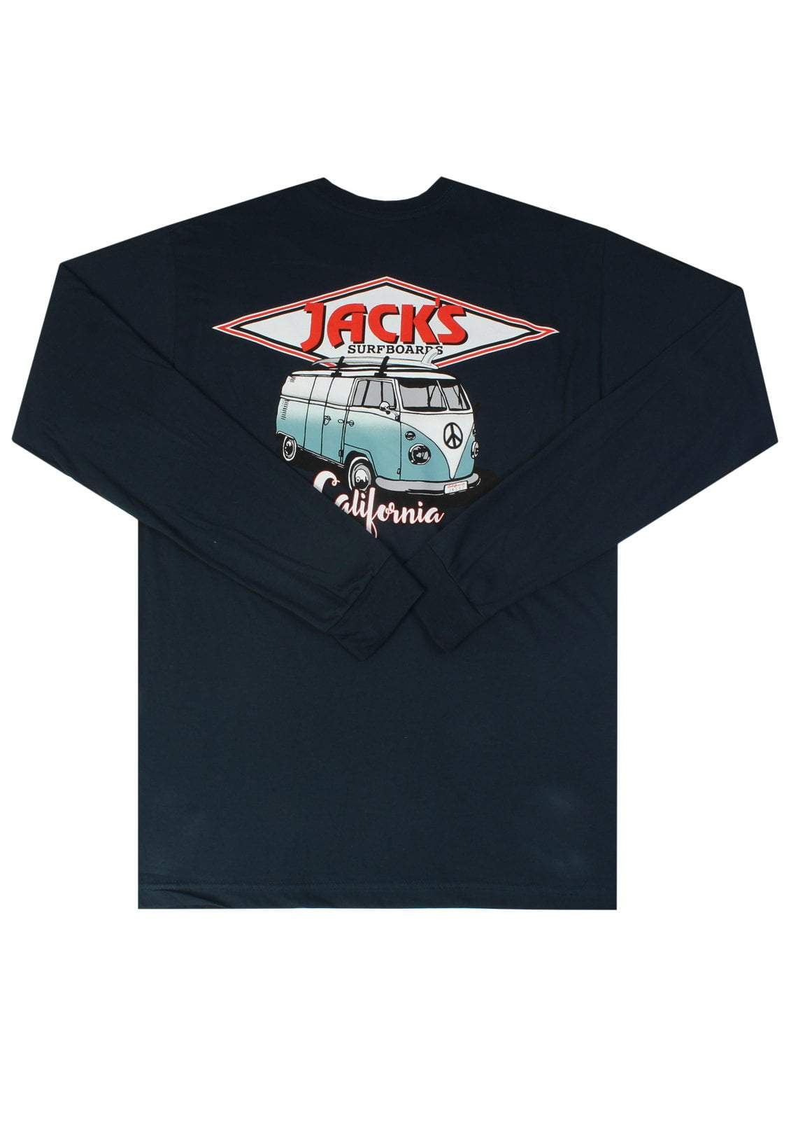 Jacks Surfboards CA Diamond Transport Long Sleeve Tee - Navy