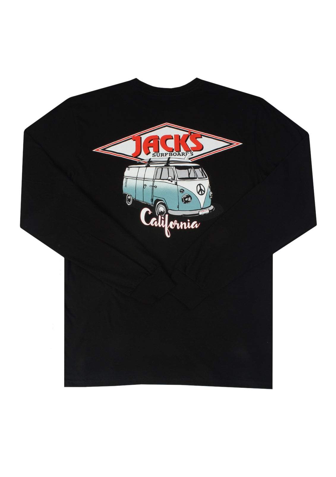 Jacks Surfboards CA Diamond Transport Long Sleeve Tee - Black