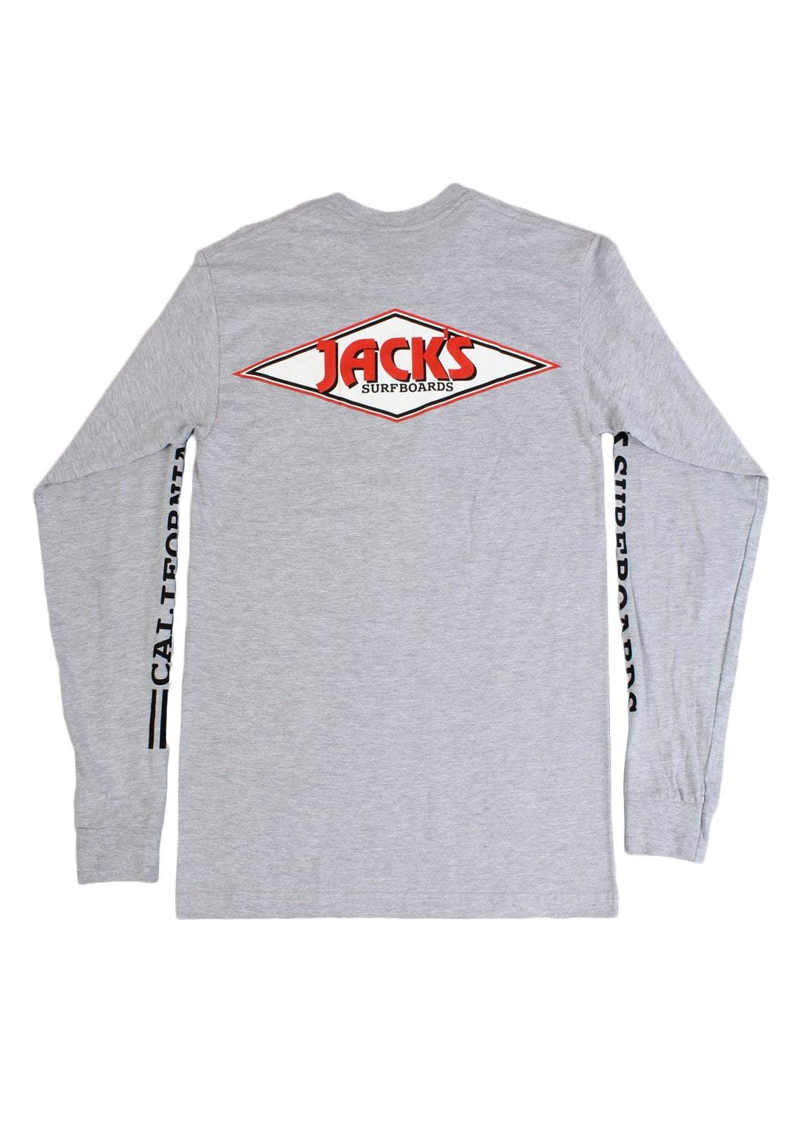 Jack's Surfboards Diamond Sleeved Long Sleeve Tee - Heather Grey