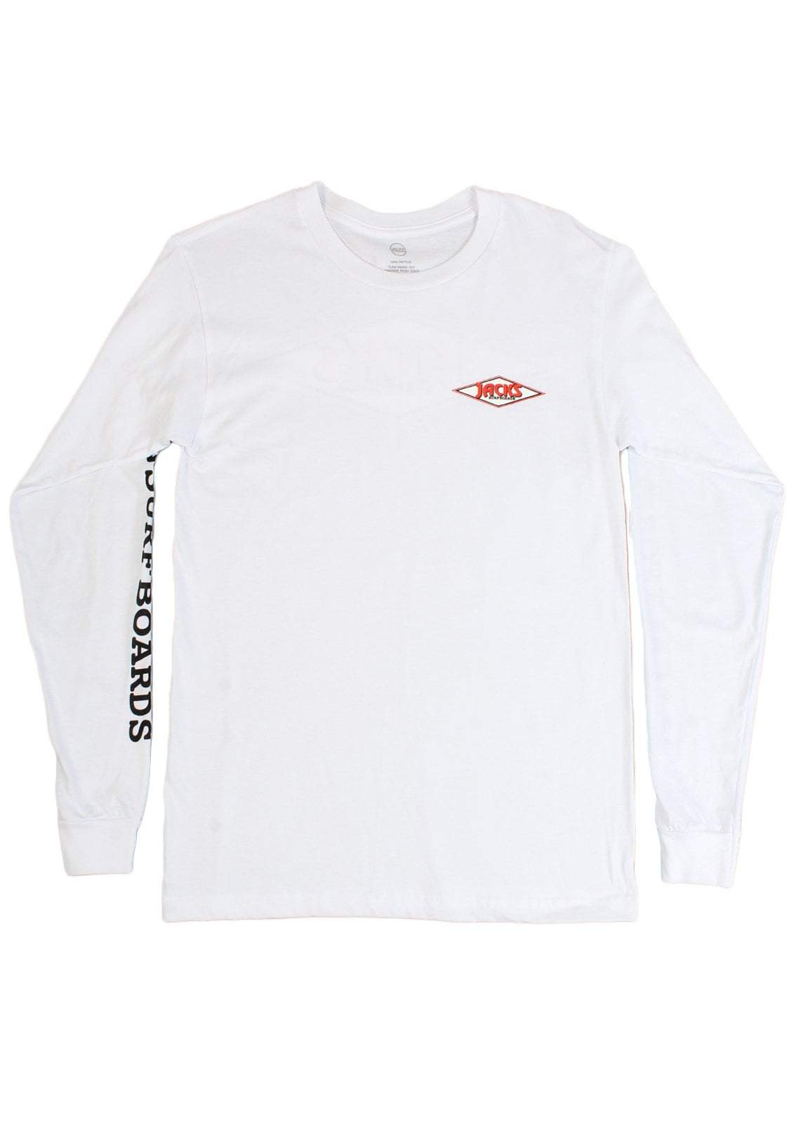 Jack's Surfboards Diamond Sleeved Long Sleeve Tee - White