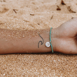 Jade N' White Beaded Bracelet