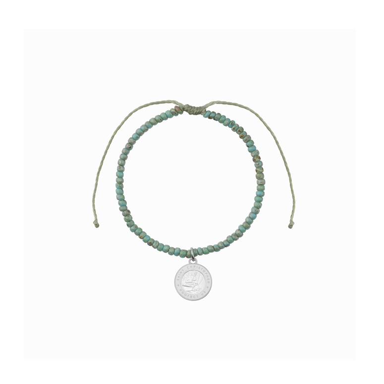 Jade N' White Beaded Bracelet