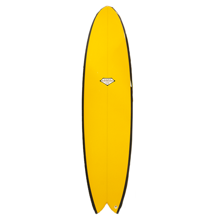 7'4" Ranchero Fish Twin Fin Surfboard-Yellow