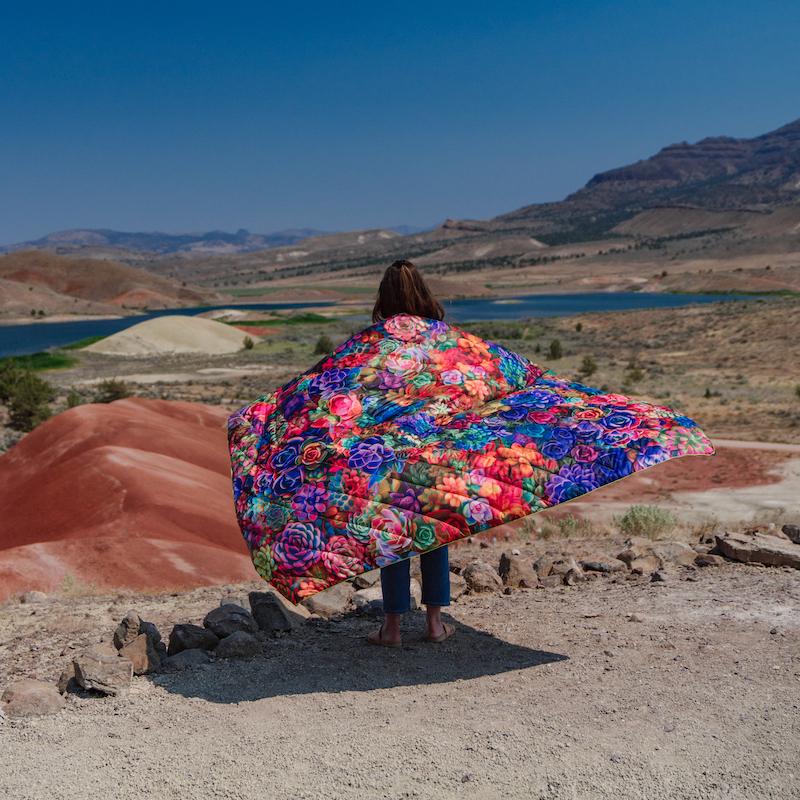 Rumpl Puffy Blanket - Psychedelic Succulents