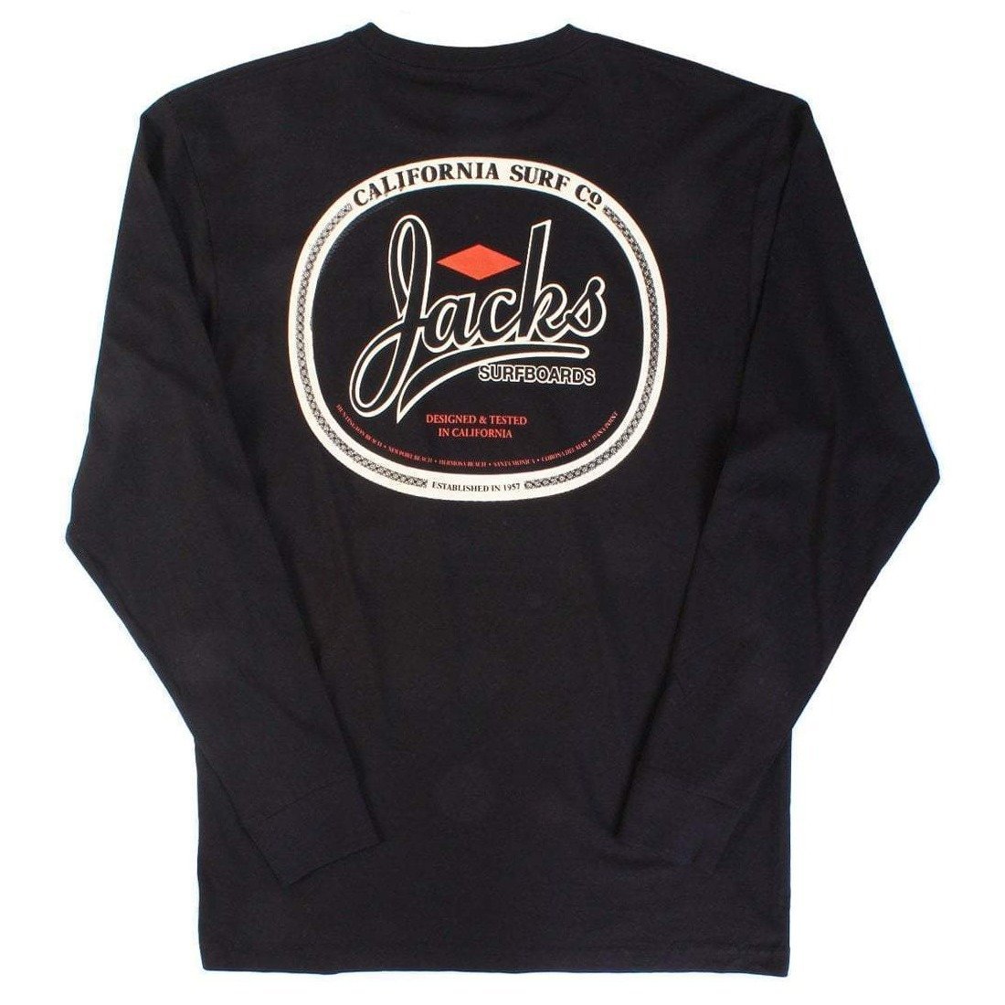 Jack's Surfboards Men's Trenton Long Sleeve Tee - Black