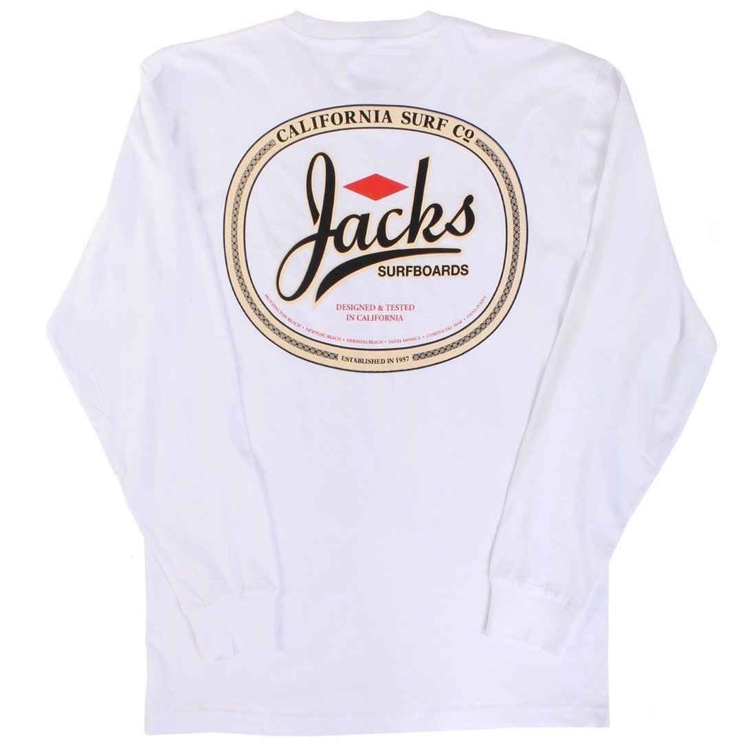 Jack's Surfboards Men's Trenton Long Sleeve Tee - White